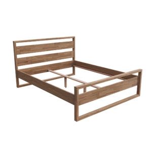 Dark wood bed frame Salerno 160x210 with reinforced support